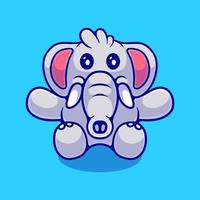 schattige olifant illustratie geschikt voor mascotte sticker en t-shirt design vector