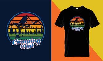 camping vader t-shirt ontwerp, kamperen, avontuur vector