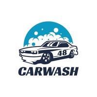 blauw car wash auto detaillering logo vector
