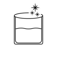 rock glas icoon met koud water. eenvoudig, lijn, silhouet en strakke stijl. geschikt voor symbool, teken, icoon of logo vector