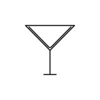 martini cocktailglas icoon. eenvoudig, lijn, silhouet en strakke stijl. geschikt voor symbool, teken, icoon of logo vector