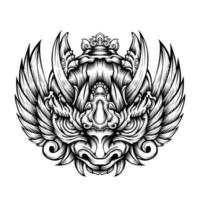 tribal tattoo oni masker illustratie vector ontwerp