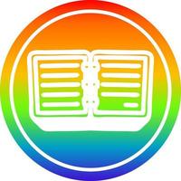 notitieboek circulair in regenboogspectrum vector