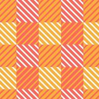 geruite naadloze patroon met vierkant. vector stof afdruksjabloon. gingangornament in Schotse stijl. geometrische gestreepte tapijtachtergrond. geruite rode, witte en oranje achtergrond.