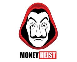 geld heist titel met dali masker kleding rood la casa de papel ontwerp grafisch netflix film abstract vector illustratie op witte achtergrond