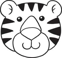 tijger dier cartoon doodle kawaii anime kleurplaat schattig illustratie clip art karakter vector