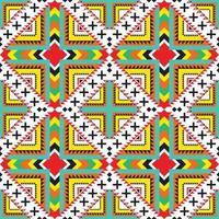 geometrische etnische patroon ontwerp gemengde toon groen geel rood voor achtergrond,tapijt,behang,kleding,inwikkeling,batik,stof,vector illustratie borduurstijl. vector