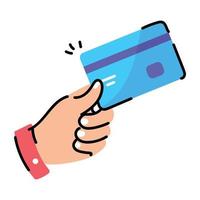 een bewerkbaar plat stickerpictogram van creditcard vector