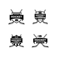 set collectie hockey ijs team logo pictogram ontwerp vector