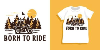 motorfiets avontuur tshirt ontwerp vector