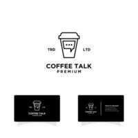 koffie talk logo ontwerpsjabloon vector