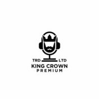 koning kroon ridder podcast logo pictogram ontwerp vector