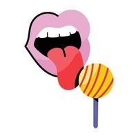 bekijk unieke sticker van likkende lolly vector