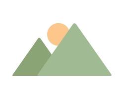 pictogram berg en zon vector