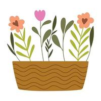 bloemen in pot tuinieren vector