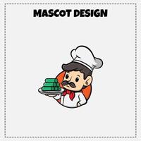 Indonesisch traditioneel voedsel logo vector putu cake mascotte illustratie ontwerp