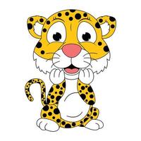 schattige jaguar dieren cartoon afbeelding vector