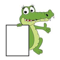schattige krokodil dieren cartoon afbeelding vector