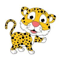 schattige jaguar dieren cartoon afbeelding vector