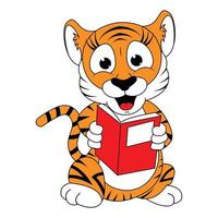 schattige tijger dierlijke cartoon afbeelding vector