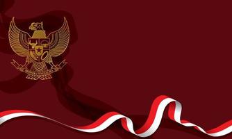 achtergrond met het thema van de onafhankelijke Indonesische vlag en de garuda vector