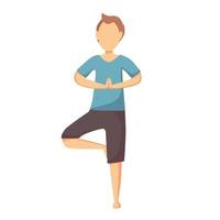 de man doet yoga. asana houding. vector cartoon illustratie