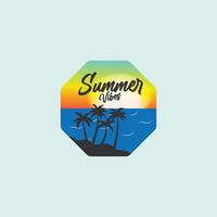 zomer vibes merchandise silhouet t-shirt design.summer logo pictogram sjabloon vector afbeelding