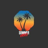 zomer vibes merchandise silhouet t-shirt design.summer logo pictogram sjabloon vector afbeelding