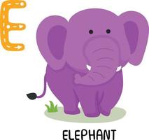 illustratie geïsoleerd dier alfabet letter e-elephant vector