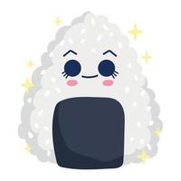 sushi onigiri kawaii vector