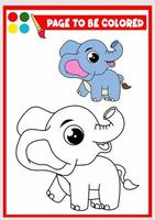 kleurboek voor kinderen. olifant vector