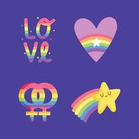 lgbtq iconen collectie vector