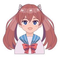 anime meisje in schooluniform vector