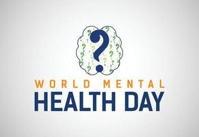 wereld geestelijke gezondheid dag 10 oktober, vectorillustratie. geestesziekte vector