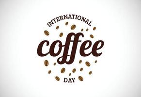 internationale koffie dag vectorillustratie. geschikt voor wenskaarten, posters en banners vector