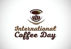 internationale koffie dag vectorillustratie. geschikt voor wenskaarten, posters en banners vector