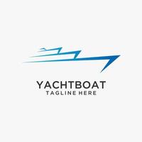 jachtboot logo lijn ontwerp vector