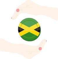 Jamaica vlag vector hand getekende vlag, Jamaicaanse dollar vector hand getekende vlag