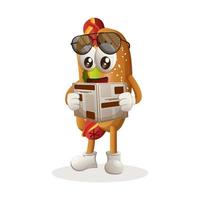 schattige hotdog-mascotte vector