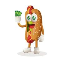 schattige hotdog-mascotte vector