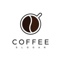 koffie logo ontwerpsjabloon met vintage conceptstijl. met behulp van koffieboon en mok icoon voor coffeeshop en cafe business vector