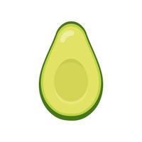 verse halve avocado geïsoleerd op een witte achtergrond. biologisch voedsel. cartoon-stijl. vectorillustratie voor ontwerp. vector