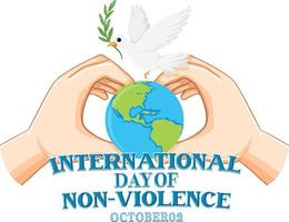 internationale dag van geweldloosheid posterontwerp vector