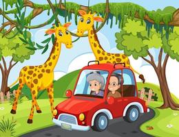 senior koppel op roadtrip cartoon vector