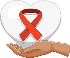 rood lint helpt hiv-symbool vector