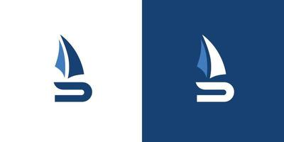 uniek en modern letter s eerste zeilboot logo-ontwerp vector