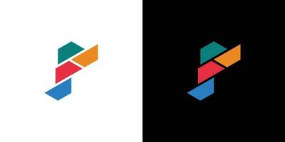 uniek en kleurrijk eerste letter p-logo-ontwerp vector