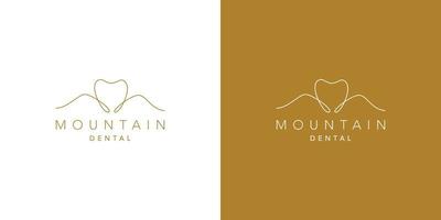 uniek en professioneel logo-ontwerp voor bergtandarts vector
