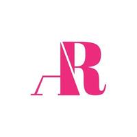 letter ar logo ontwerp. ar logo roze kleur vector gratis vector pictogrammalplaatje.