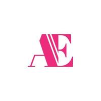 letter ae logo ontwerp. ae logo roze kleur vector gratis vector pictogrammalplaatje.